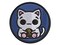 Content Kawaii Chibi Sitting Cat with Ball of Yarn Multi-Color Embroidered Iron-On or Hook & Loop Patch Applique